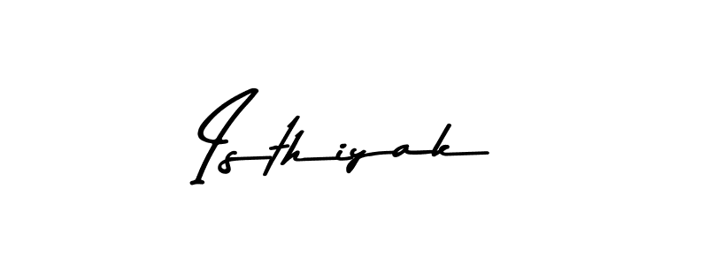 Use a signature maker to create a handwritten signature online. With this signature software, you can design (Asem Kandis PERSONAL USE) your own signature for name Isthiyak. Isthiyak signature style 9 images and pictures png