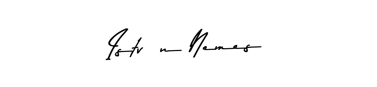 Make a beautiful signature design for name István Nemes. With this signature (Asem Kandis PERSONAL USE) style, you can create a handwritten signature for free. István Nemes signature style 9 images and pictures png