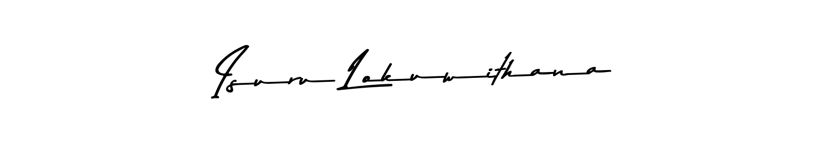 How to make Isuru Lokuwithana name signature. Use Asem Kandis PERSONAL USE style for creating short signs online. This is the latest handwritten sign. Isuru Lokuwithana signature style 9 images and pictures png