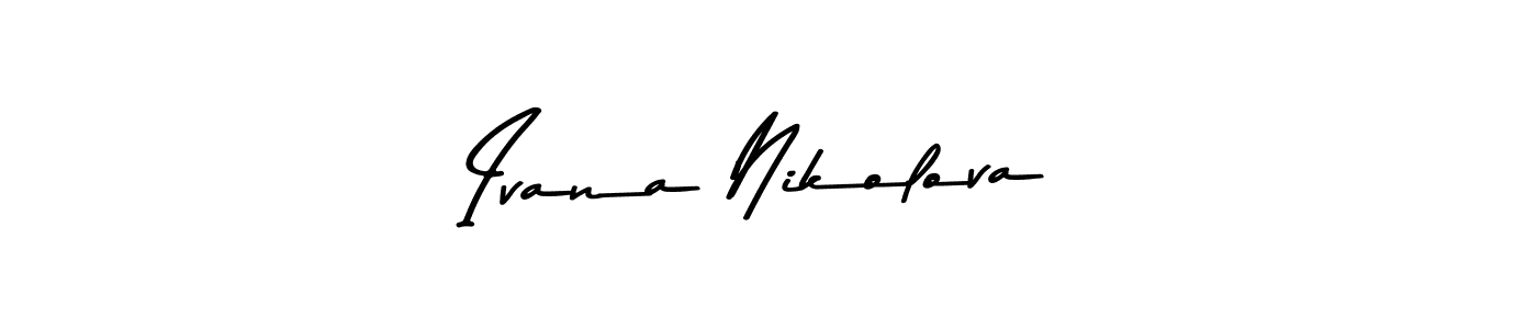 How to make Ivana Nikolova name signature. Use Asem Kandis PERSONAL USE style for creating short signs online. This is the latest handwritten sign. Ivana Nikolova signature style 9 images and pictures png