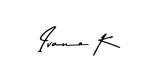 How to make Ivano K name signature. Use Asem Kandis PERSONAL USE style for creating short signs online. This is the latest handwritten sign. Ivano K signature style 9 images and pictures png