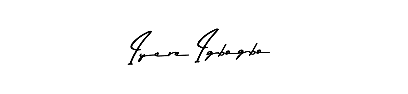 Design your own signature with our free online signature maker. With this signature software, you can create a handwritten (Asem Kandis PERSONAL USE) signature for name Iyere Igbogbo. Iyere Igbogbo signature style 9 images and pictures png