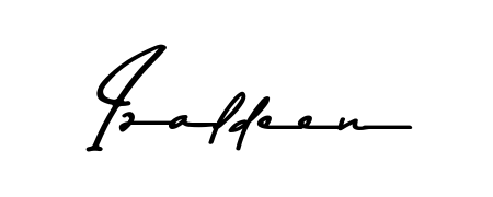 How to make Izaldeen name signature. Use Asem Kandis PERSONAL USE style for creating short signs online. This is the latest handwritten sign. Izaldeen signature style 9 images and pictures png