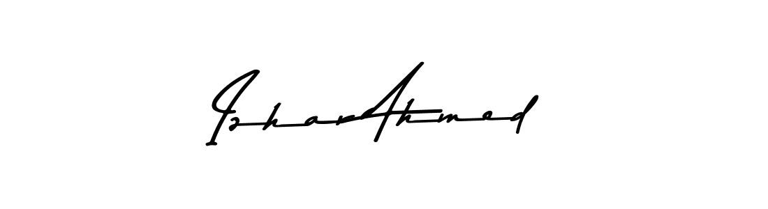How to make Izhar Ahmed name signature. Use Asem Kandis PERSONAL USE style for creating short signs online. This is the latest handwritten sign. Izhar Ahmed signature style 9 images and pictures png