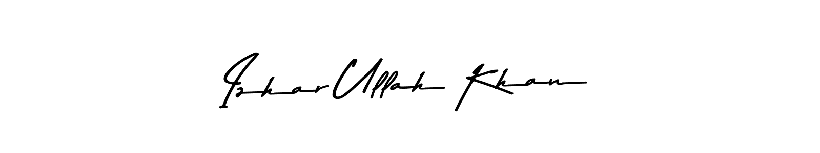 Make a beautiful signature design for name Izhar Ullah Khan. With this signature (Asem Kandis PERSONAL USE) style, you can create a handwritten signature for free. Izhar Ullah Khan signature style 9 images and pictures png