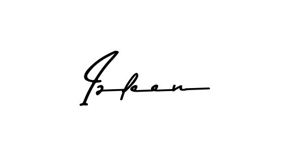 Create a beautiful signature design for name Izleen. With this signature (Asem Kandis PERSONAL USE) fonts, you can make a handwritten signature for free. Izleen signature style 9 images and pictures png