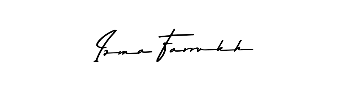 Design your own signature with our free online signature maker. With this signature software, you can create a handwritten (Asem Kandis PERSONAL USE) signature for name Izma Farrukh. Izma Farrukh signature style 9 images and pictures png