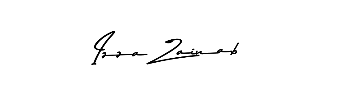 Create a beautiful signature design for name Izza Zainab. With this signature (Asem Kandis PERSONAL USE) fonts, you can make a handwritten signature for free. Izza Zainab signature style 9 images and pictures png