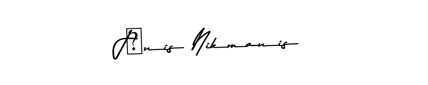 Make a beautiful signature design for name Jānis Nikmanis. With this signature (Asem Kandis PERSONAL USE) style, you can create a handwritten signature for free. Jānis Nikmanis signature style 9 images and pictures png