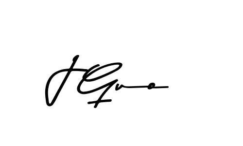 How to make J Guo name signature. Use Asem Kandis PERSONAL USE style for creating short signs online. This is the latest handwritten sign. J Guo signature style 9 images and pictures png