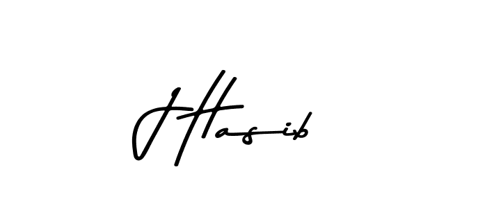 How to make J Hasib name signature. Use Asem Kandis PERSONAL USE style for creating short signs online. This is the latest handwritten sign. J Hasib signature style 9 images and pictures png