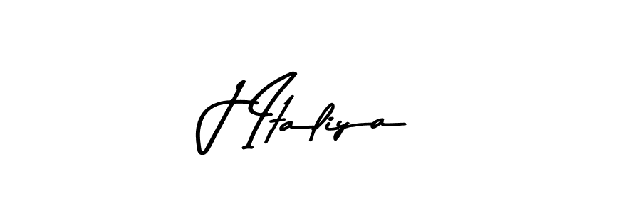 How to make J Italiya name signature. Use Asem Kandis PERSONAL USE style for creating short signs online. This is the latest handwritten sign. J Italiya signature style 9 images and pictures png