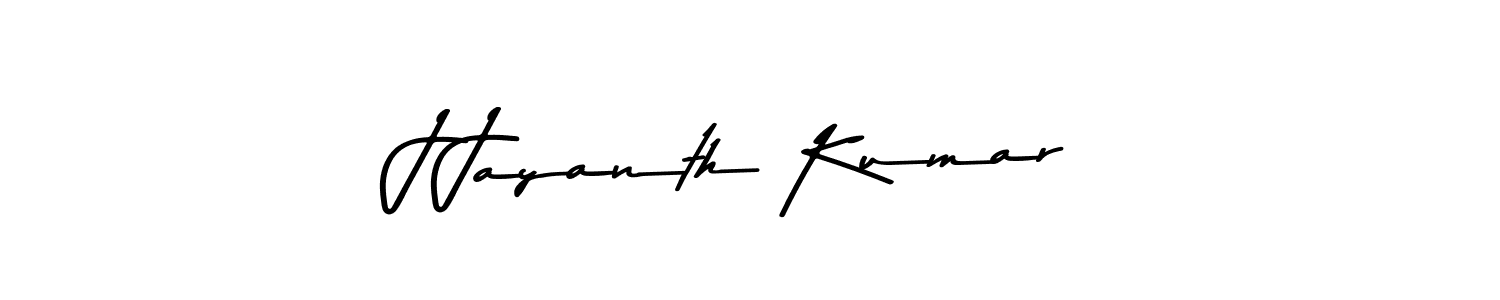 Create a beautiful signature design for name J Jayanth Kumar. With this signature (Asem Kandis PERSONAL USE) fonts, you can make a handwritten signature for free. J Jayanth Kumar signature style 9 images and pictures png