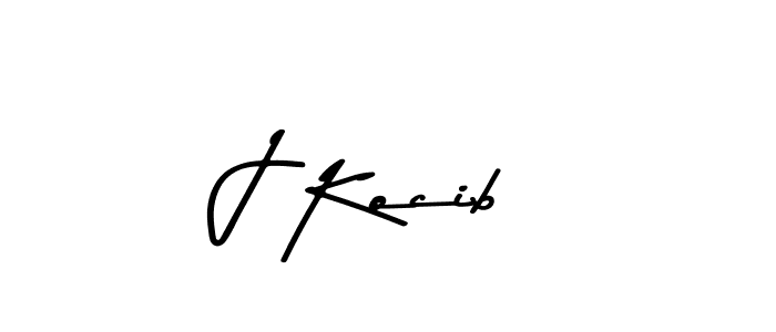 Create a beautiful signature design for name J Kocib. With this signature (Asem Kandis PERSONAL USE) fonts, you can make a handwritten signature for free. J Kocib signature style 9 images and pictures png