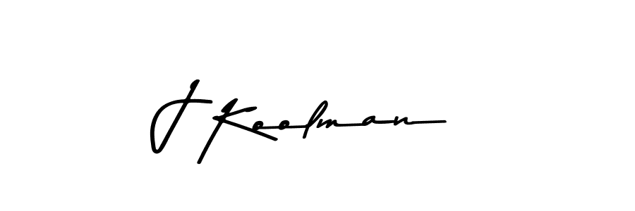 Make a beautiful signature design for name J Koolman. With this signature (Asem Kandis PERSONAL USE) style, you can create a handwritten signature for free. J Koolman signature style 9 images and pictures png