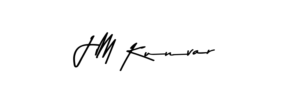 How to make J M Kunvar name signature. Use Asem Kandis PERSONAL USE style for creating short signs online. This is the latest handwritten sign. J M Kunvar signature style 9 images and pictures png