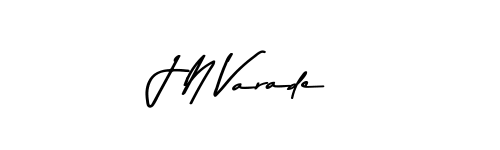 How to make J N Varade name signature. Use Asem Kandis PERSONAL USE style for creating short signs online. This is the latest handwritten sign. J N Varade signature style 9 images and pictures png