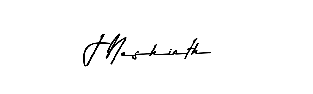 How to make J Neshieth name signature. Use Asem Kandis PERSONAL USE style for creating short signs online. This is the latest handwritten sign. J Neshieth signature style 9 images and pictures png