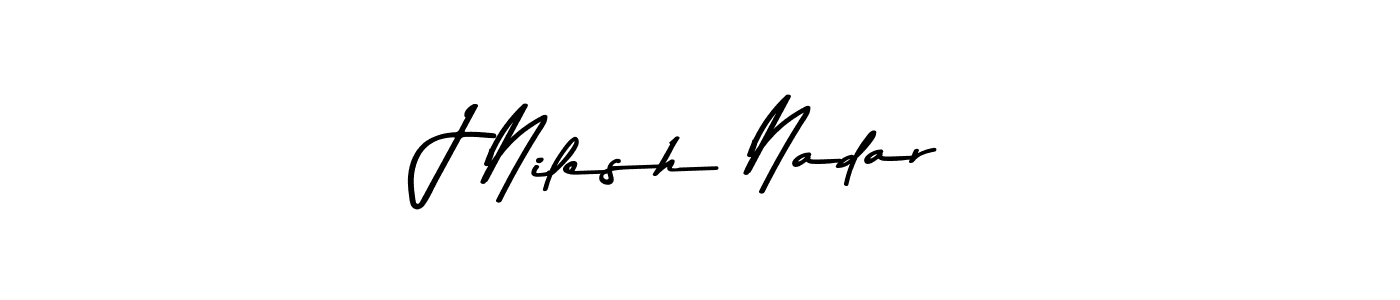 How to make J Nilesh Nadar name signature. Use Asem Kandis PERSONAL USE style for creating short signs online. This is the latest handwritten sign. J Nilesh Nadar signature style 9 images and pictures png