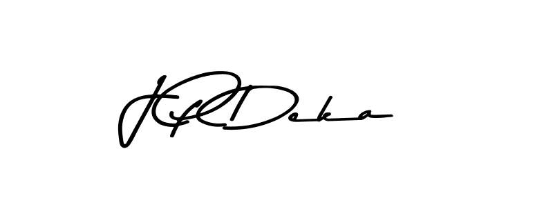 Create a beautiful signature design for name J P Deka. With this signature (Asem Kandis PERSONAL USE) fonts, you can make a handwritten signature for free. J P Deka signature style 9 images and pictures png