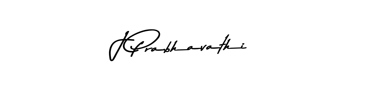 Create a beautiful signature design for name J Prabhavathi. With this signature (Asem Kandis PERSONAL USE) fonts, you can make a handwritten signature for free. J Prabhavathi signature style 9 images and pictures png