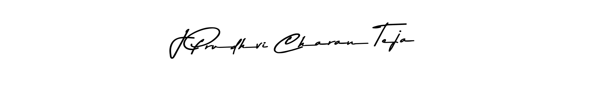 How to make J Prudhvi Charan Teja name signature. Use Asem Kandis PERSONAL USE style for creating short signs online. This is the latest handwritten sign. J Prudhvi Charan Teja signature style 9 images and pictures png