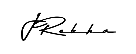 The Asem Kandis PERSONAL USE typeface gives name J Rekha a refined look. Suitable for certificates, diplomas, and official verification. J Rekha signature style 9 images and pictures png