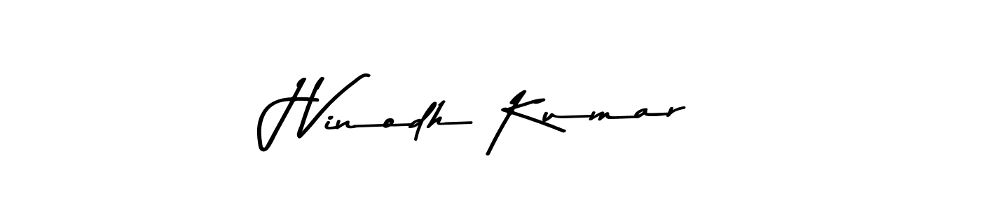 How to make J Vinodh Kumar name signature. Use Asem Kandis PERSONAL USE style for creating short signs online. This is the latest handwritten sign. J Vinodh Kumar signature style 9 images and pictures png