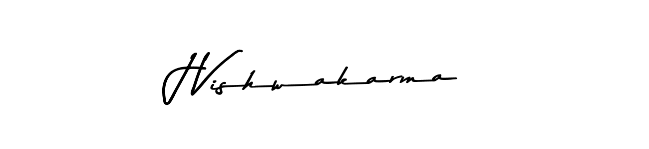 Make a beautiful signature design for name J Vishwakarma. With this signature (Asem Kandis PERSONAL USE) style, you can create a handwritten signature for free. J Vishwakarma signature style 9 images and pictures png