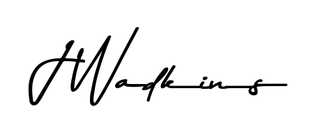 Create your official email sign-off with J Wadkins name in Asem Kandis PERSONAL USE style. Crisp, clean, and perfectly legible across all screens. J Wadkins signature style 9 images and pictures png