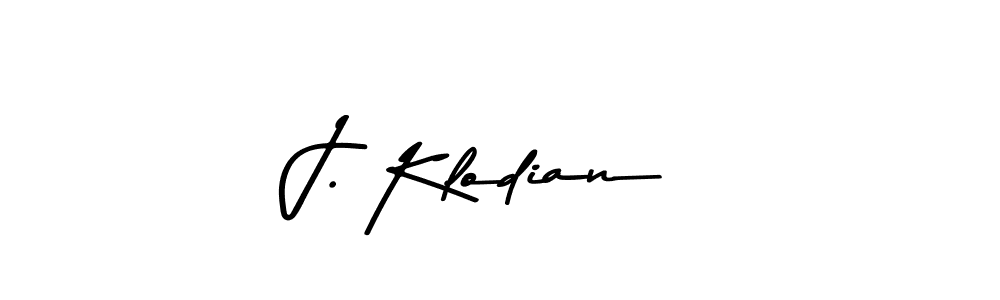 Create a beautiful signature design for name J. Klodian. With this signature (Asem Kandis PERSONAL USE) fonts, you can make a handwritten signature for free. J. Klodian signature style 9 images and pictures png