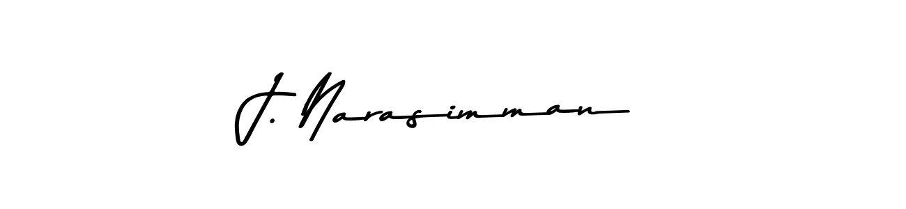 Create a beautiful signature design for name J. Narasimman. With this signature (Asem Kandis PERSONAL USE) fonts, you can make a handwritten signature for free. J. Narasimman signature style 9 images and pictures png