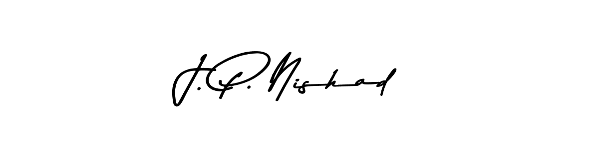 Create a beautiful signature design for name J. P. Nishad. With this signature (Asem Kandis PERSONAL USE) fonts, you can make a handwritten signature for free. J. P. Nishad signature style 9 images and pictures png