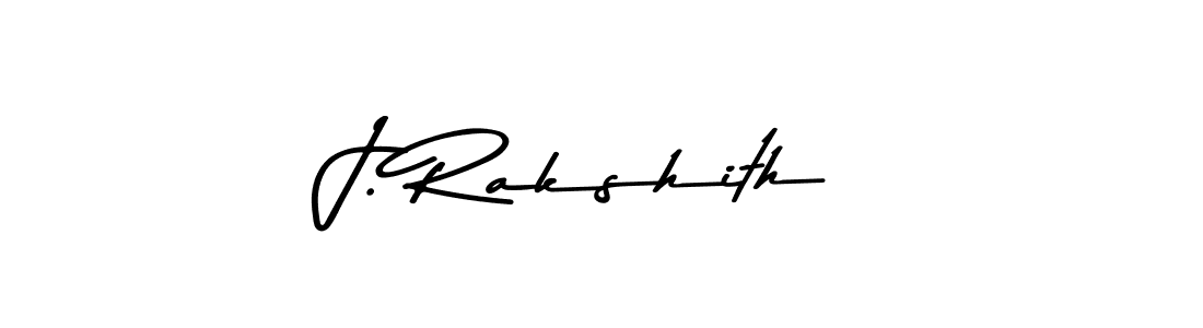 How to make J. Rakshith name signature. Use Asem Kandis PERSONAL USE style for creating short signs online. This is the latest handwritten sign. J. Rakshith signature style 9 images and pictures png