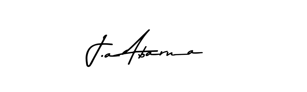 Create a beautiful signature design for name J.a Abarna. With this signature (Asem Kandis PERSONAL USE) fonts, you can make a handwritten signature for free. J.a Abarna signature style 9 images and pictures png