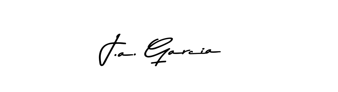 How to make J.a. Garcia name signature. Use Asem Kandis PERSONAL USE style for creating short signs online. This is the latest handwritten sign. J.a. Garcia signature style 9 images and pictures png