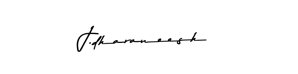 Make a beautiful signature design for name J.dharaneesh. With this signature (Asem Kandis PERSONAL USE) style, you can create a handwritten signature for free. J.dharaneesh signature style 9 images and pictures png