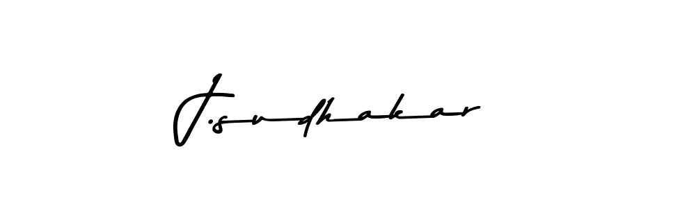 Make a beautiful signature design for name J.sudhakar. With this signature (Asem Kandis PERSONAL USE) style, you can create a handwritten signature for free. J.sudhakar signature style 9 images and pictures png