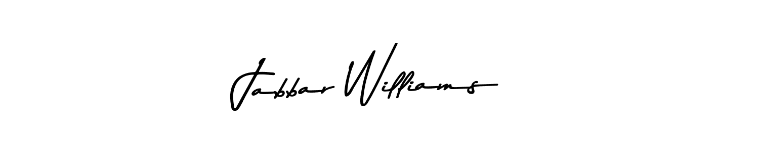 How to make Jabbar Williams name signature. Use Asem Kandis PERSONAL USE style for creating short signs online. This is the latest handwritten sign. Jabbar Williams signature style 9 images and pictures png