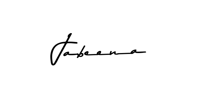 How to make Jabeena name signature. Use Asem Kandis PERSONAL USE style for creating short signs online. This is the latest handwritten sign. Jabeena signature style 9 images and pictures png