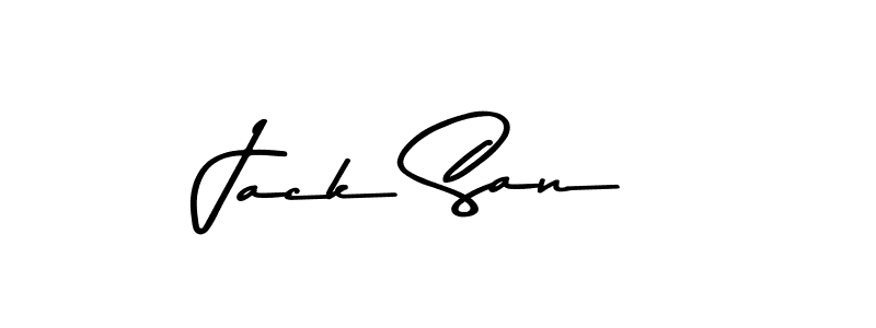 How to make Jack San name signature. Use Asem Kandis PERSONAL USE style for creating short signs online. This is the latest handwritten sign. Jack San signature style 9 images and pictures png