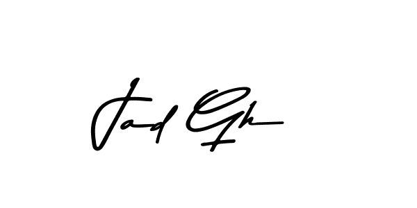 Create a beautiful signature design for name Jad Gh. With this signature (Asem Kandis PERSONAL USE) fonts, you can make a handwritten signature for free. Jad Gh signature style 9 images and pictures png