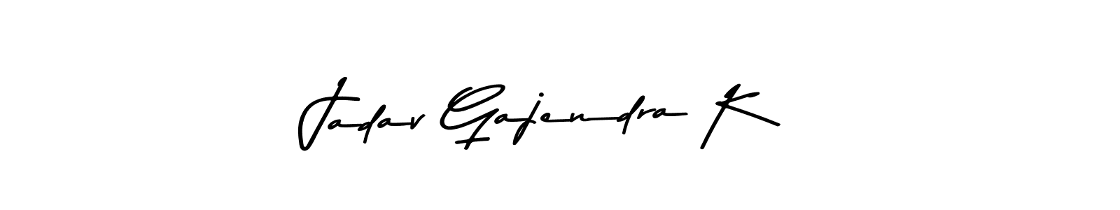 Create a beautiful signature design for name Jadav Gajendra K. With this signature (Asem Kandis PERSONAL USE) fonts, you can make a handwritten signature for free. Jadav Gajendra K signature style 9 images and pictures png