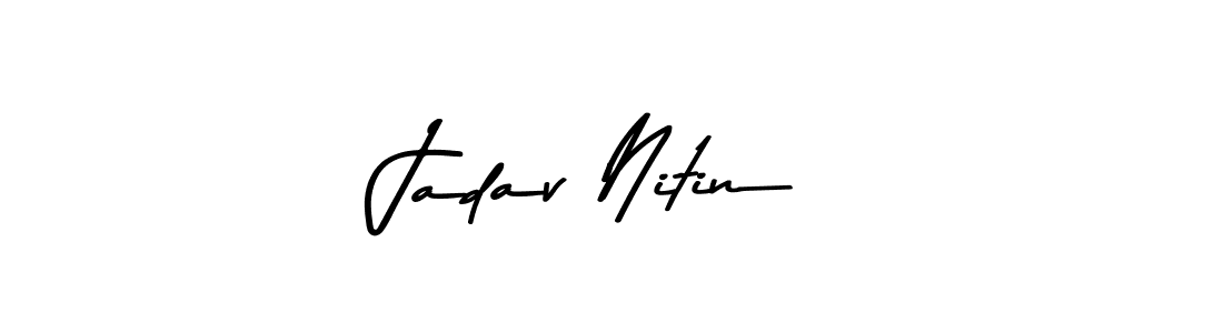 How to make Jadav Nitin name signature. Use Asem Kandis PERSONAL USE style for creating short signs online. This is the latest handwritten sign. Jadav Nitin signature style 9 images and pictures png