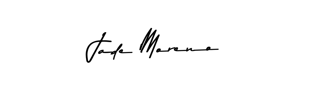 How to make Jade Moreno name signature. Use Asem Kandis PERSONAL USE style for creating short signs online. This is the latest handwritten sign. Jade Moreno signature style 9 images and pictures png