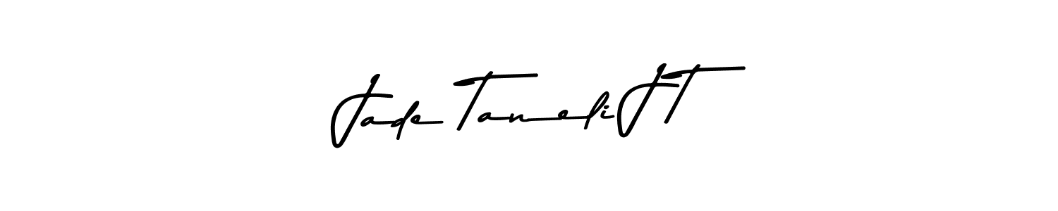 How to make Jade Taneli J T name signature. Use Asem Kandis PERSONAL USE style for creating short signs online. This is the latest handwritten sign. Jade Taneli J T signature style 9 images and pictures png