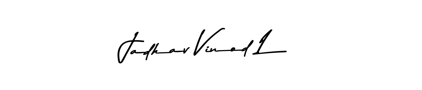 The best way (Asem Kandis PERSONAL USE) to make a short signature is to pick only two or three words in your name. The name Jadhav Vinod L include a total of six letters. For converting this name. Jadhav Vinod L signature style 9 images and pictures png