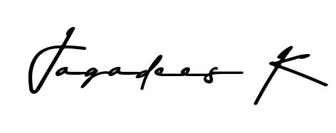 A classic penmanship look for Jagadees K. The Asem Kandis PERSONAL USE font brings timeless elegance and confidence to every signed document. Jagadees K signature style 9 images and pictures png