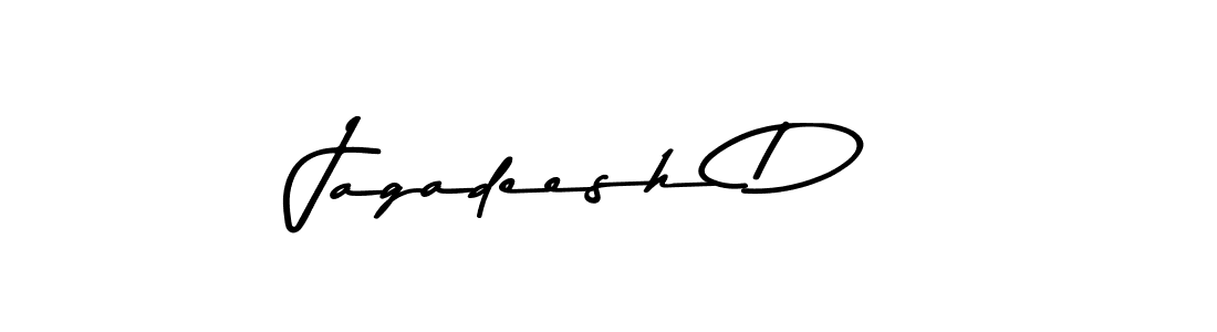 Make a beautiful signature design for name Jagadeesh D. With this signature (Asem Kandis PERSONAL USE) style, you can create a handwritten signature for free. Jagadeesh D signature style 9 images and pictures png