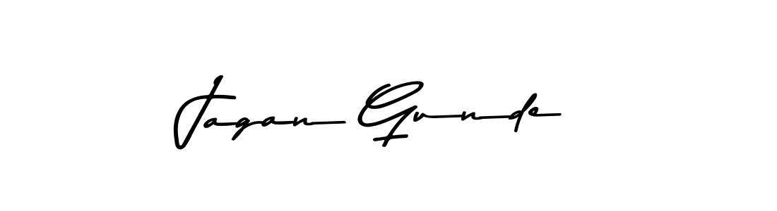 How to make Jagan Gunde name signature. Use Asem Kandis PERSONAL USE style for creating short signs online. This is the latest handwritten sign. Jagan Gunde signature style 9 images and pictures png